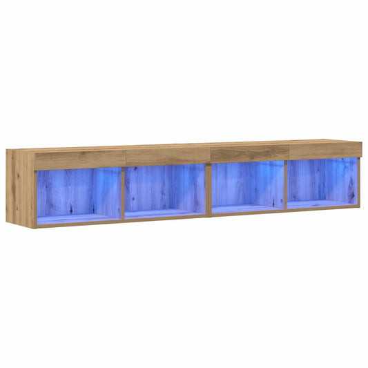 TV Cabinet Set with LED 2 pcs Artisan Oak 80 x 30 x 30 cm TV Cabinet Set with LED 2 pcs Artisan Oak 80 x 30 x 30 cm