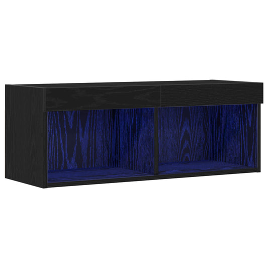 TV Cabinet Set Black Oak 80 x 30 x 30 cm Engineered Wood TV Cabinet Set Black Oak 80 x 30 x 30 cm Engineered Wood
