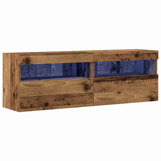 TV Wall Cabinet 2 pcs Old wood 60 x 30 x 40 cm Engineered Wood TV Wall Cabinet 2 pcs Old wood 60 x 30 x 40 cm Engineered Wood