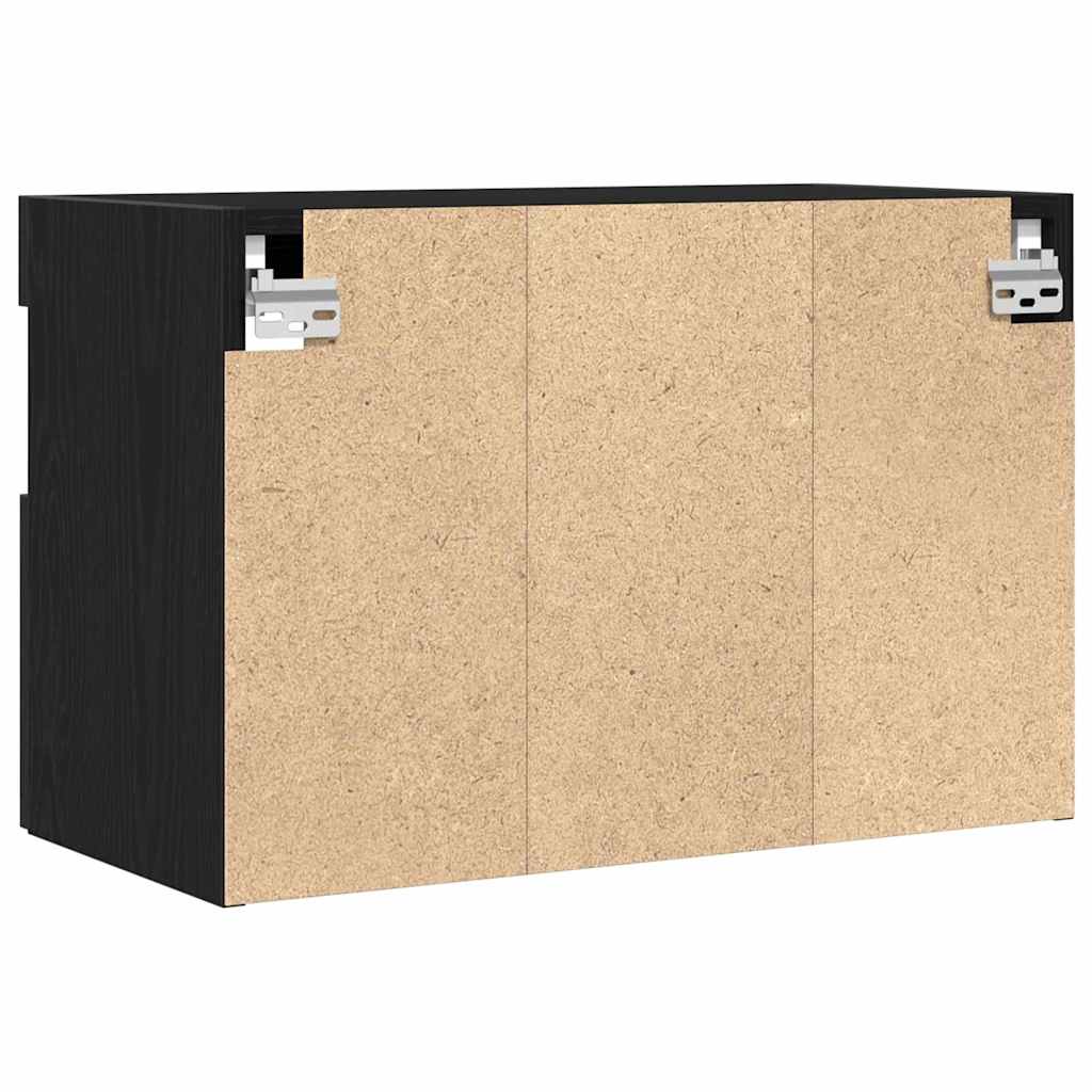 TV Wall Cabinet Black oak 60 x 30 x 40 cm Engineered Wood