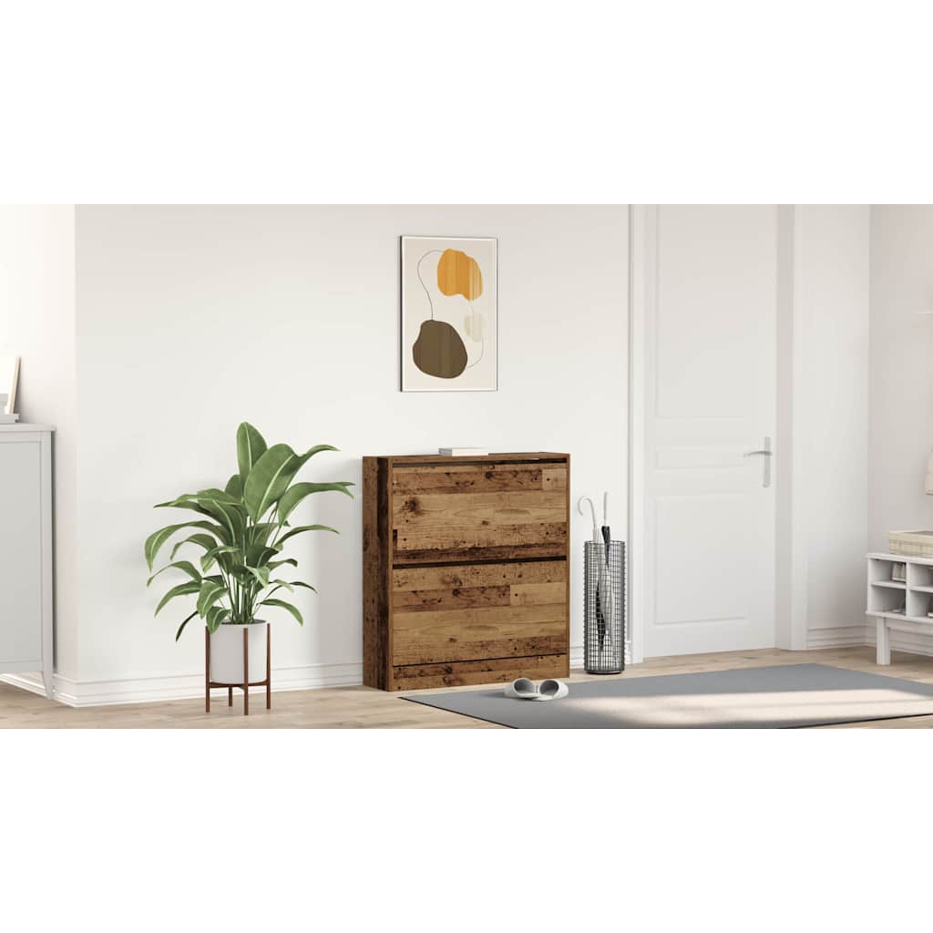 Shoe Cabinet Old Wood 80 x 21 x 87.5 cm Engineered Wood