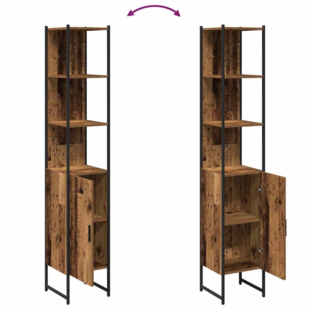 Bathroom Cabinet Old wood 33 x 33 x 185.5 cm Engineered Wood