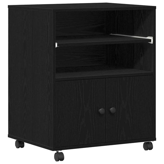 Printer Stand Black Oak 60 x 48 x 74 cm Engineered Wood Printer Stand Black Oak 60 x 48 x 74 cm Engineered Wood
