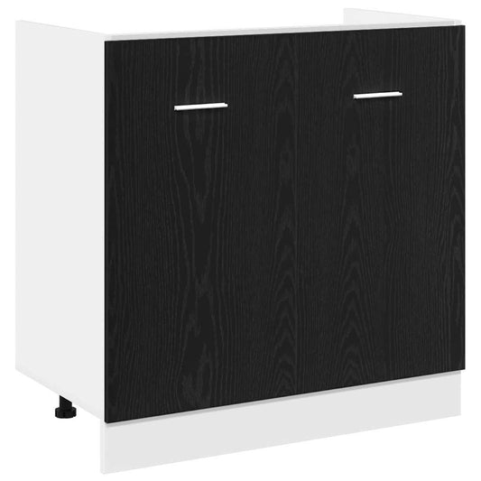 Sink Bottom Cabinet Black Oak 80x46x81,5 cm Engineered Wood Sink Bottom Cabinet Black Oak 80x46x81,5 cm Engineered Wood