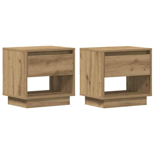 Nightstand 2 pcs Artisan Oak 45 x 34 x 44 cm Engineered Wood Nightstand 2 pcs Artisan Oak 45 x 34 x 44 cm Engineered Wood