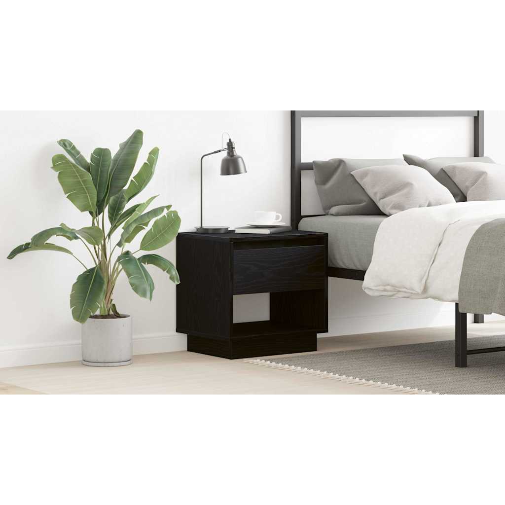 Nightstand Black Oak 45 x 34 x 44 cm Engineered Wood