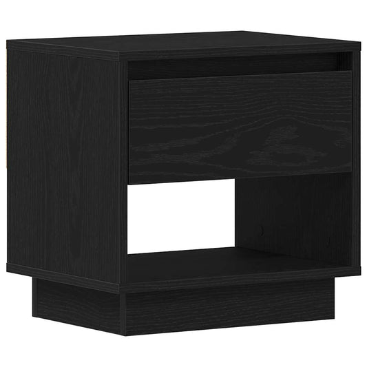 Nightstand Black Oak 45 x 34 x 44 cm Engineered Wood Nightstand Black Oak 45 x 34 x 44 cm Engineered Wood