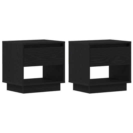 Nightstand 2 pcs Black Oak 45 x 34 x 44 cm Engineered Wood Nightstand 2 pcs Black Oak 45 x 34 x 44 cm Engineered Wood