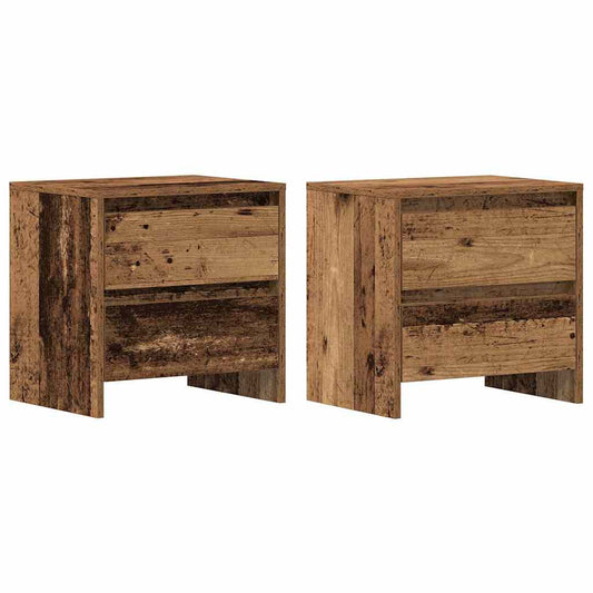 Bedside Cabinet with Drawer 2 pcs Old Wood 45 x 34 x 44.5 cm Bedside Cabinet with Drawer 2 pcs Old Wood 45 x 34 x 44.5 cm
