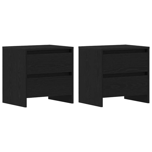 Bedside Cabinet with Drawer 2 pcs Black Oak 45 x 34 x 44.5 cm Bedside Cabinet with Drawer 2 pcs Black Oak 45 x 34 x 44.5 cm