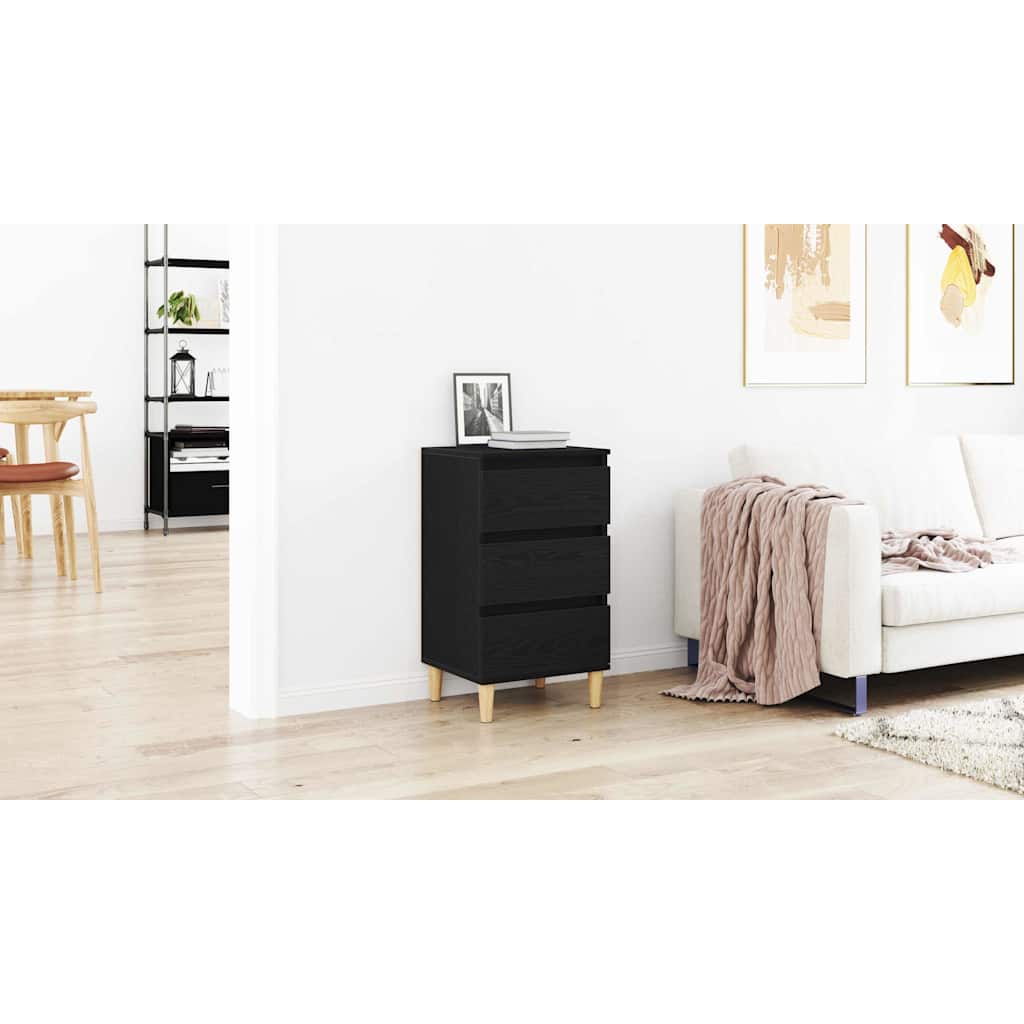 Bedside Cabinet Black Oak 40 x 35 x 70 cm Engineered Wood