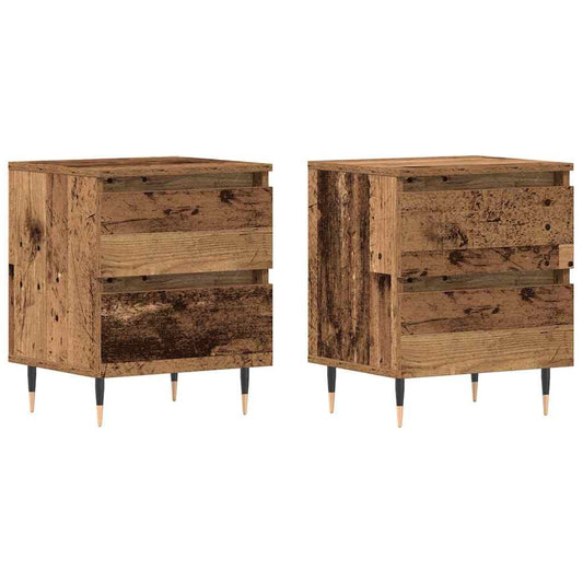 Bedside Cabinet 2 pcs Old Wood 40 x 35 x 50 cm Engineered Wood Bedside Cabinet 2 pcs Old Wood 40 x 35 x 50 cm Engineered Wood