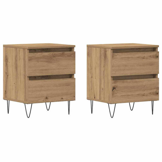 Bedside Cabinet with Drawer 2 pcs Artisan oak 40 x 35 x 50 cm Bedside Cabinet with Drawer 2 pcs Artisan oak 40 x 35 x 50 cm