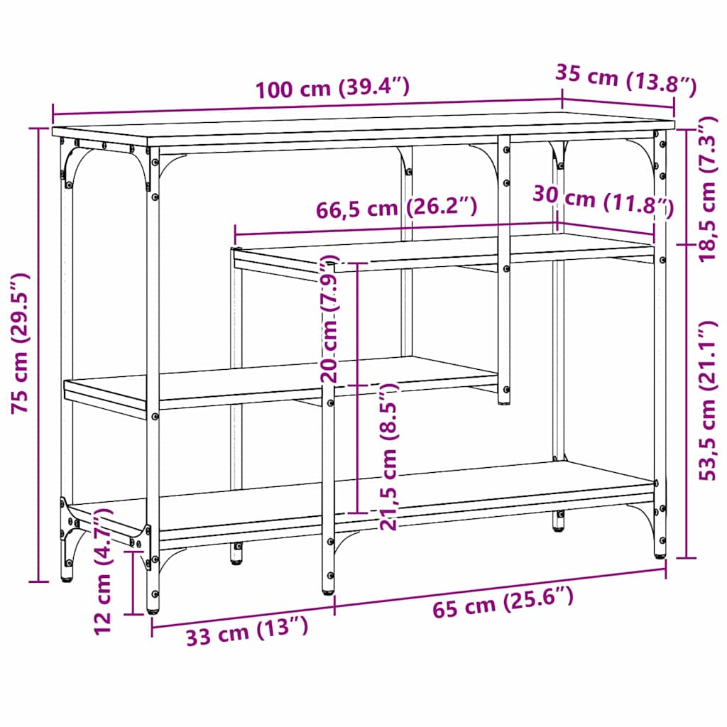 Console Table Artisan oak 100 x 35 x 75 cm