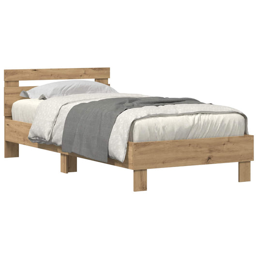 Bed Frame Artisan Oak 75 x 190 cm Engineered Wood Bed Frame Artisan Oak 75 x 190 cm Engineered Wood