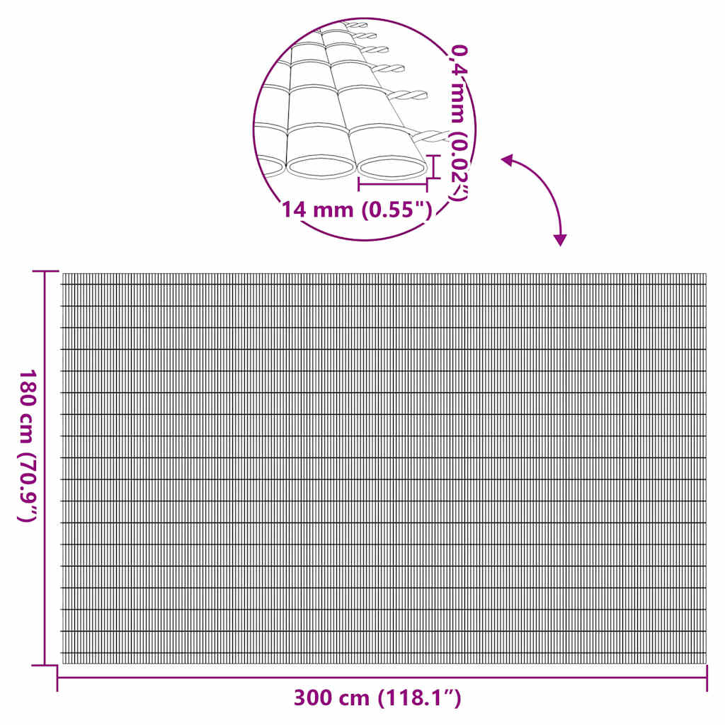 Garden Fence Double-Sided Brown 1.8x3 m PVC