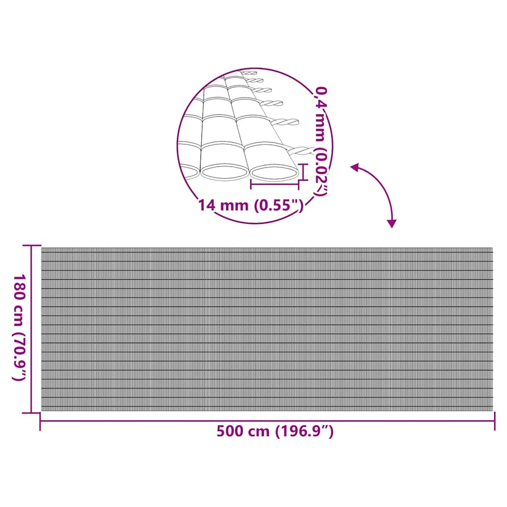 Garden Fence Double-Sided Grey 1.8x5 m PVC