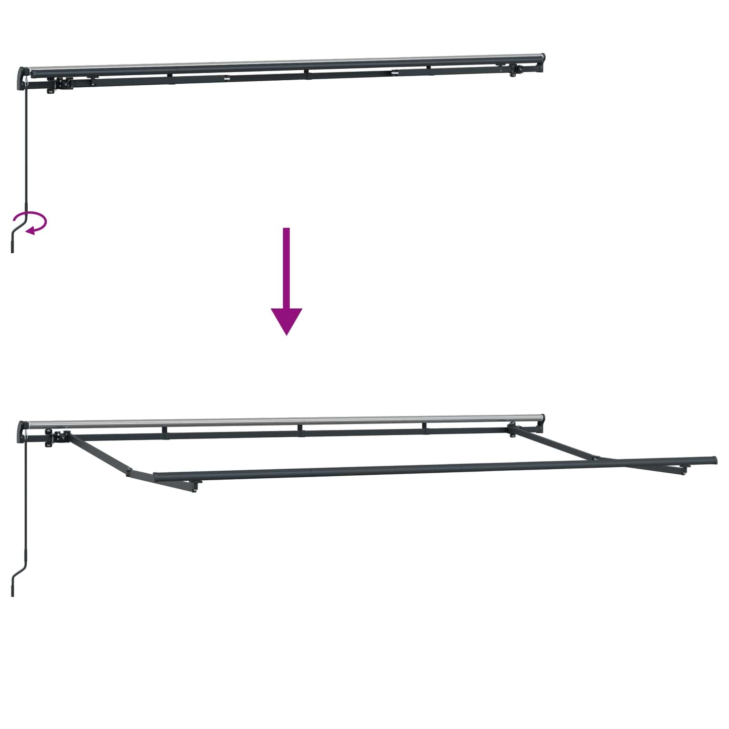 Retractable Awning Manual Anthracite 350 x 200 cm