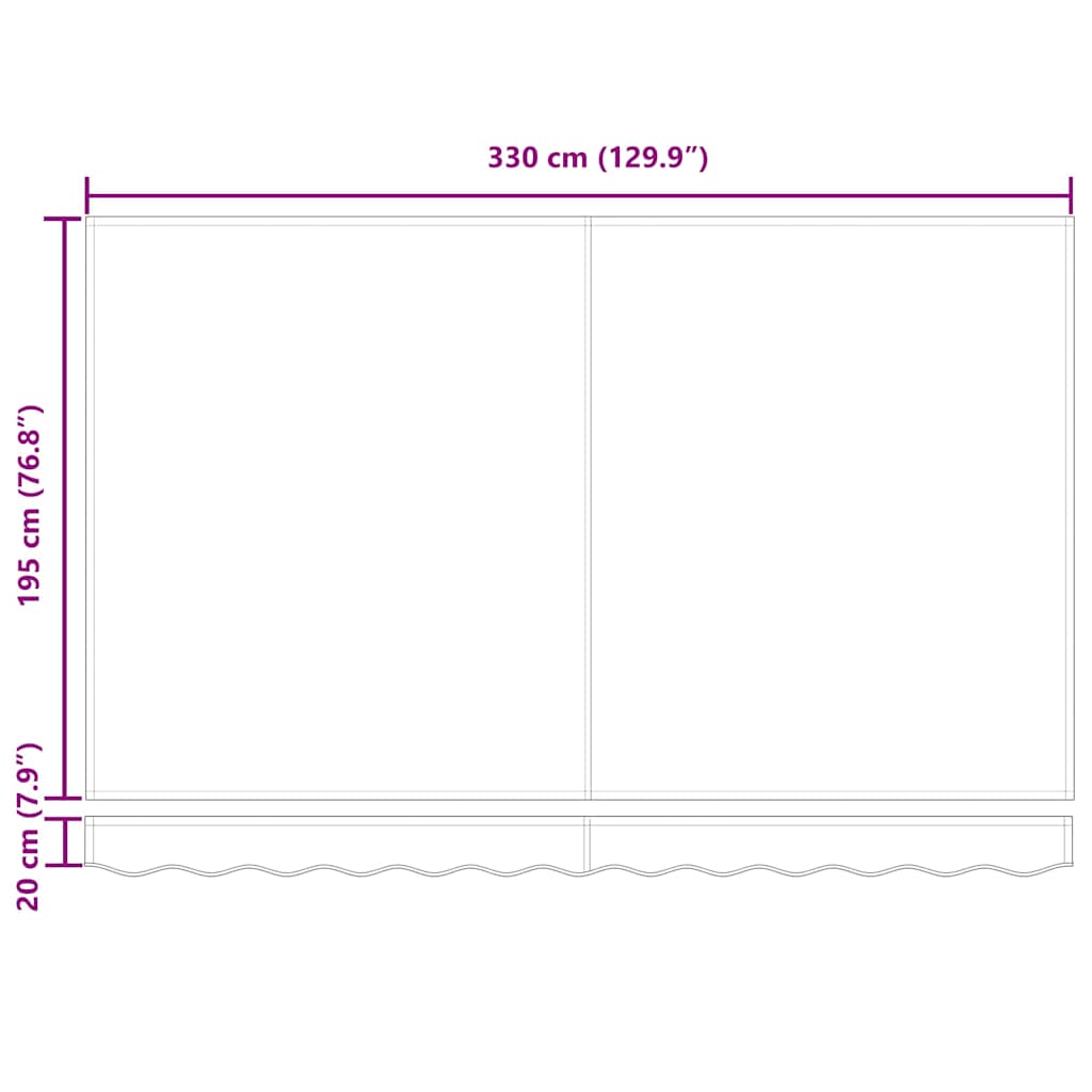 Awning Frame Beige 350 x 200 cm Polyester with PU coating