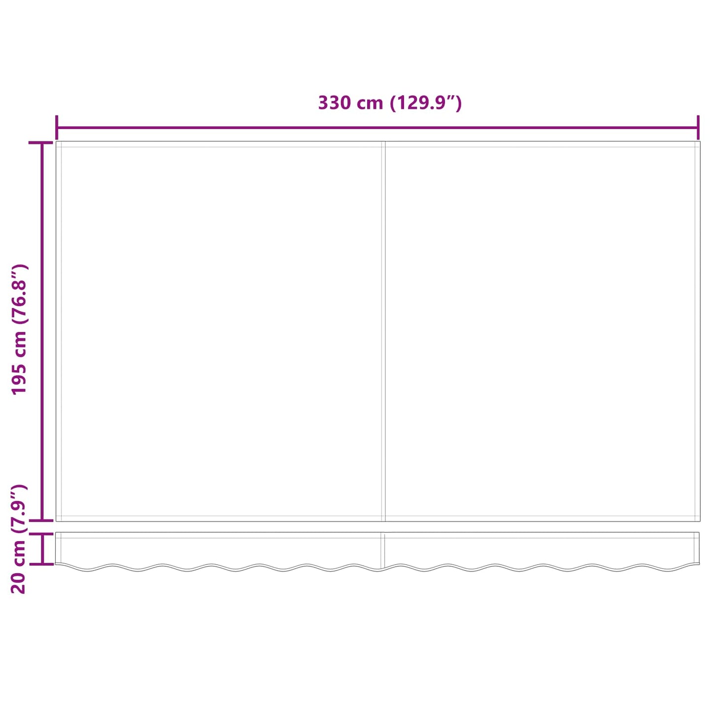 Retractable Awning Beige 350 x 200 cm Fabric