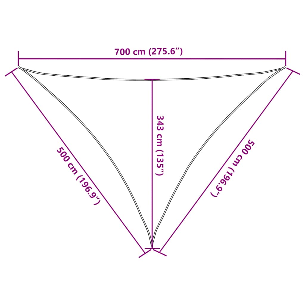 Sun Shade Sail Terracotta 7x5x5 m 100% Polyester Oxford