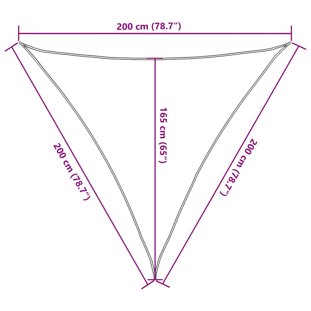 Sun Shade Sail Blue 2x2x2 m 100% Polyester Oxford
