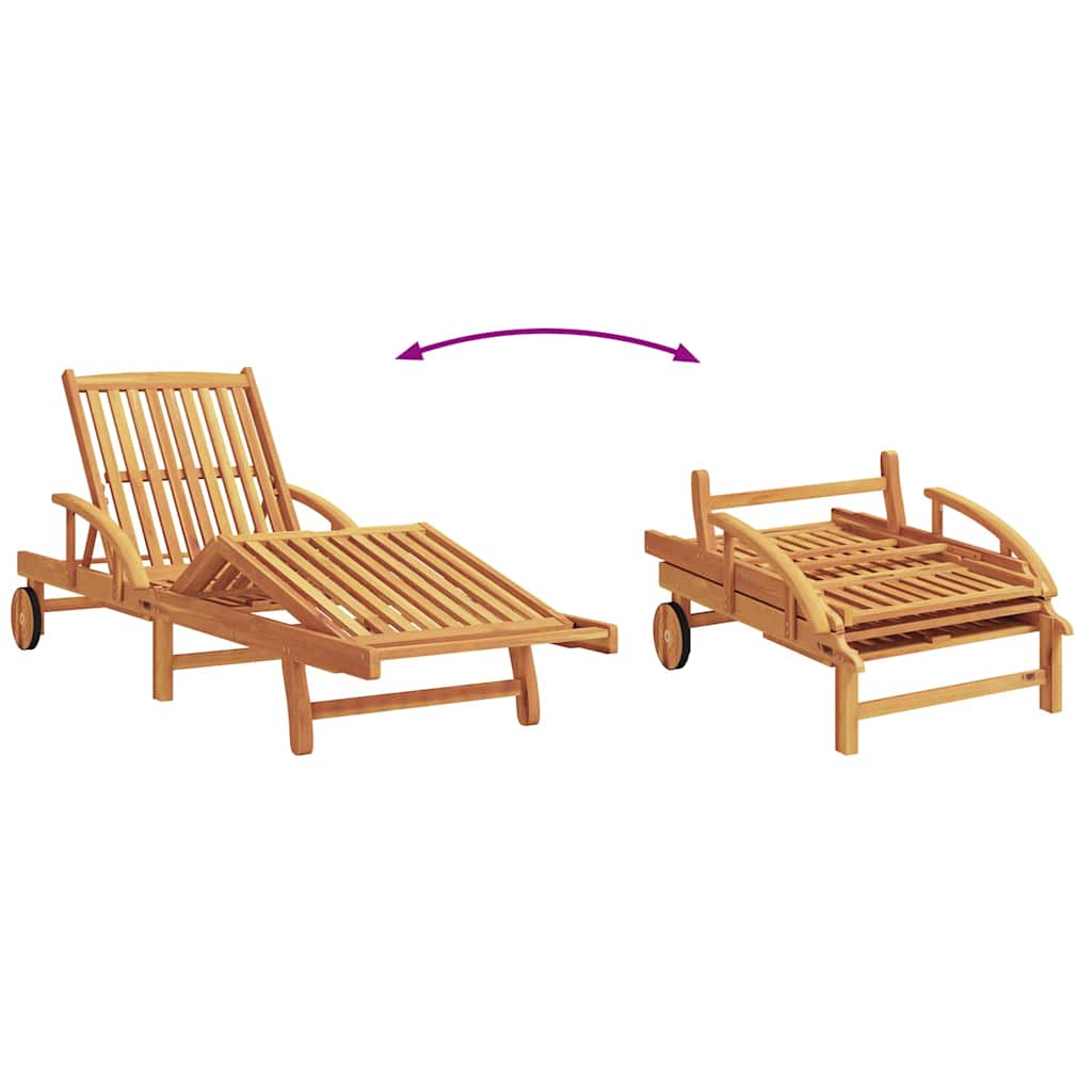 Sun Lounger 3 pcs Red 200 x 67 x 84 cm Solid Acacia Wood