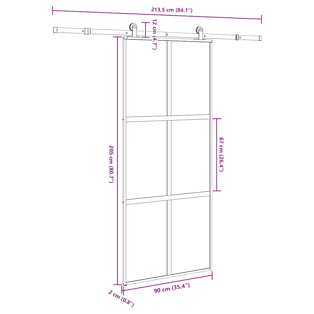 Sliding Door with Hardware Set 90x205 cm