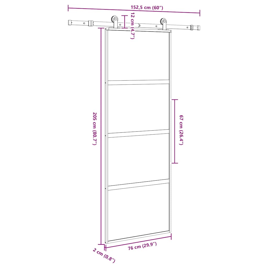 Sliding Door with Hardware Set 76x205 cm