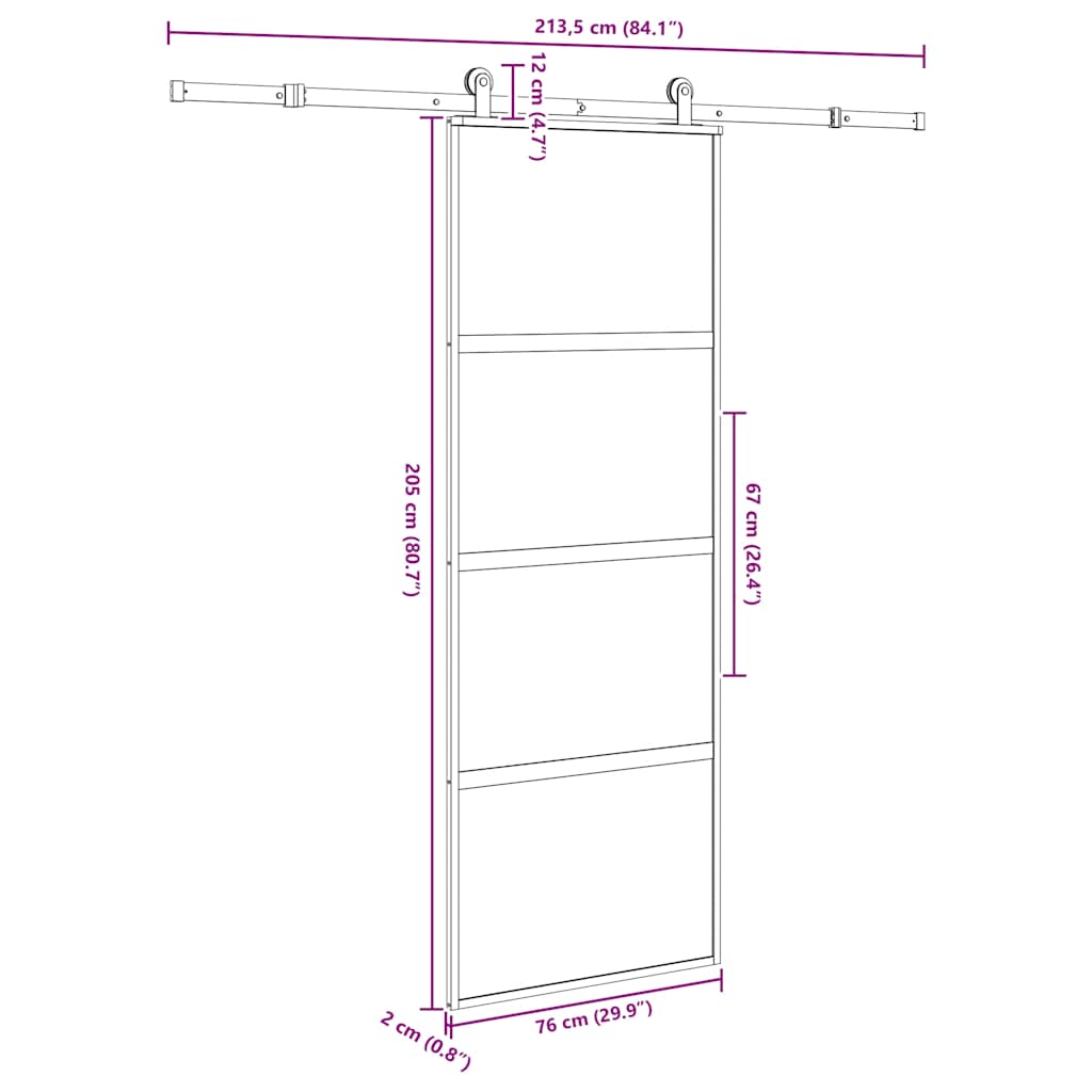 Sliding Door with Hardware Set 76x205 cm