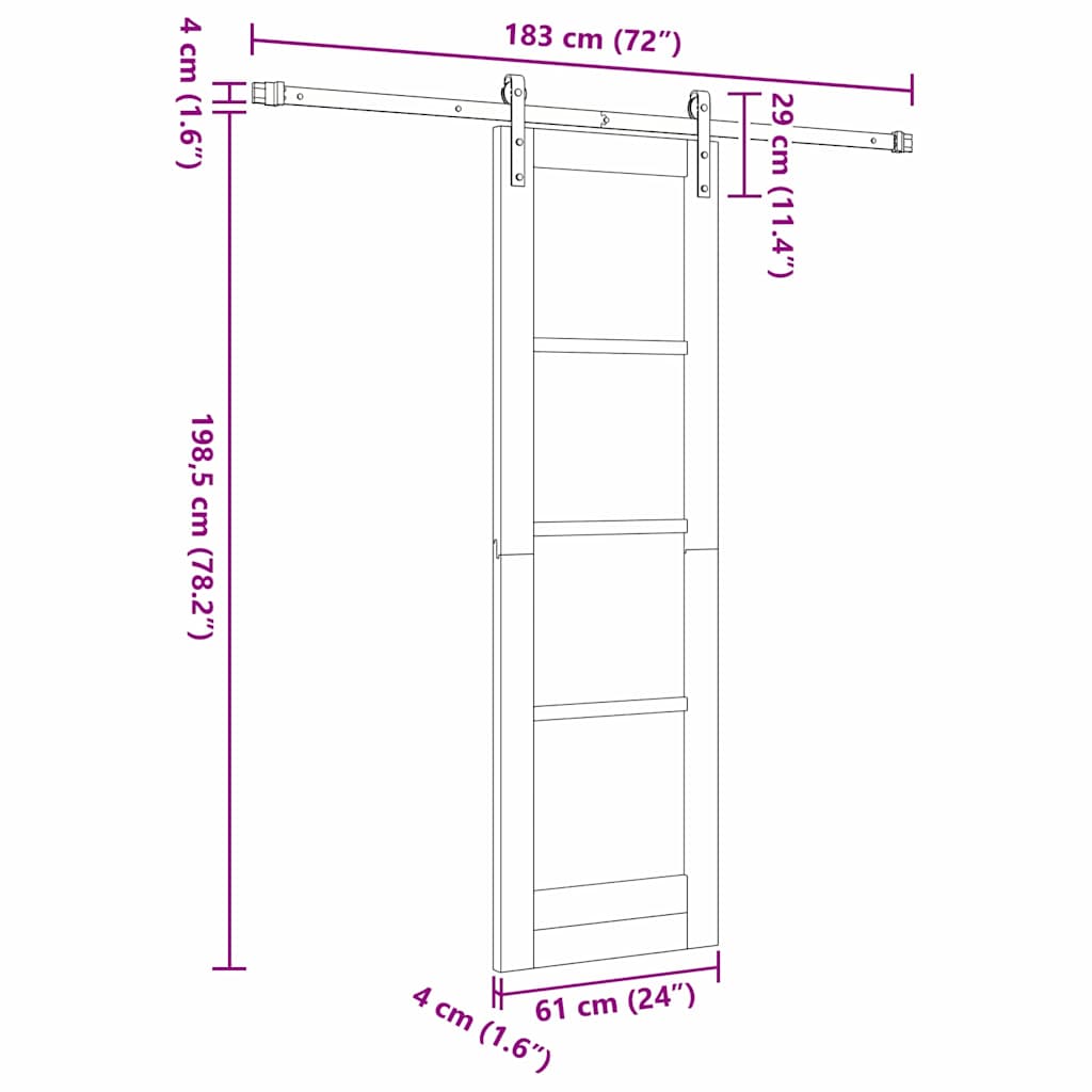 Sliding Door ORKDAL White 61 x 198.5 cm