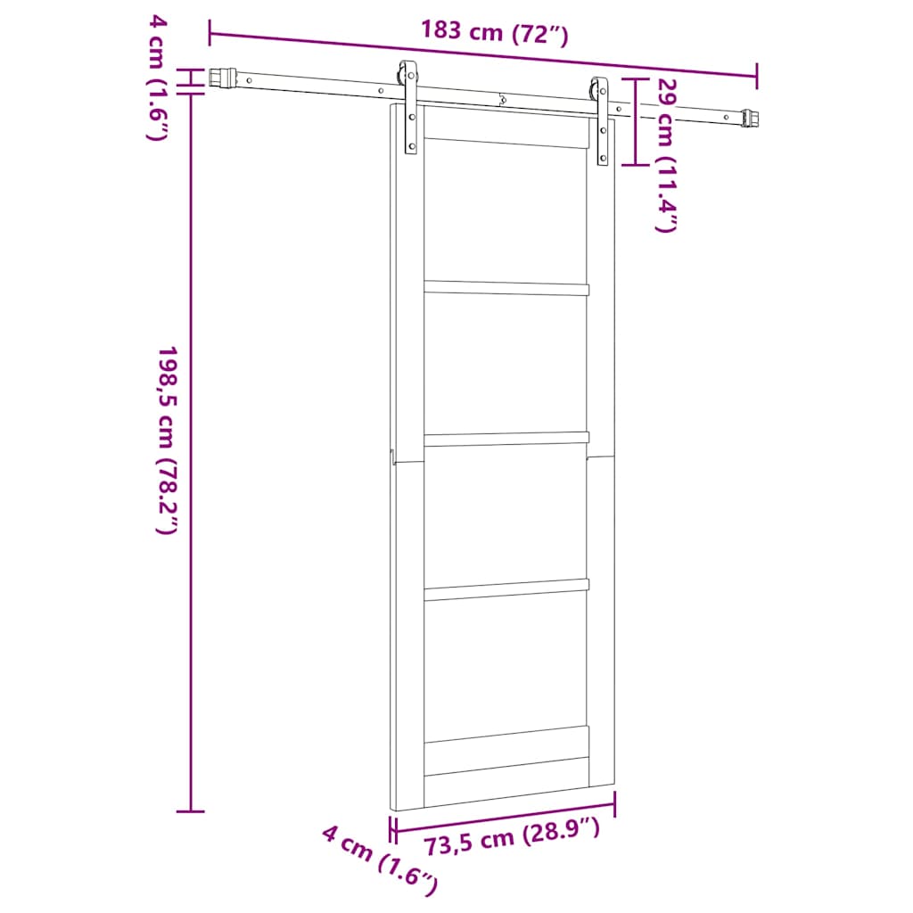 Sliding Door ORKDAL Natural 73.5 x 198.5 cm