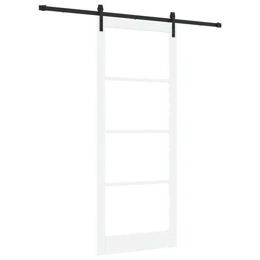 Sliding Door ORKDAL White 93 x 232 cm Solid Pine Wood and Glass Sliding Door ORKDAL White 93 x 232 cm Solid Pine Wood and Glass