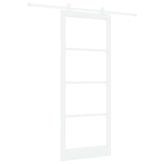 Sliding Door ORKDAL White 93 x 232 cm Solid Pine Wood and Glass Sliding Door ORKDAL White 93 x 232 cm Solid Pine Wood and Glass