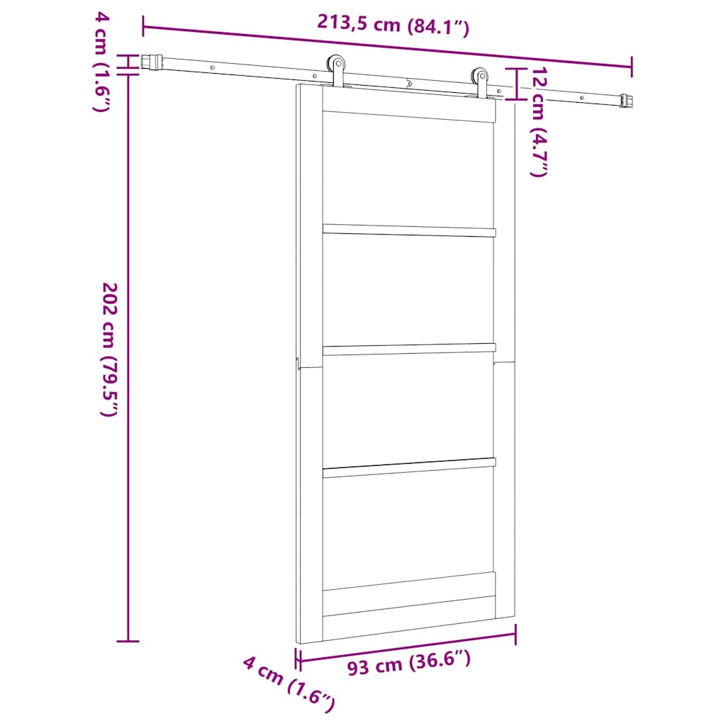 Sliding Door ORKDAL Natural 93 x 202 cm