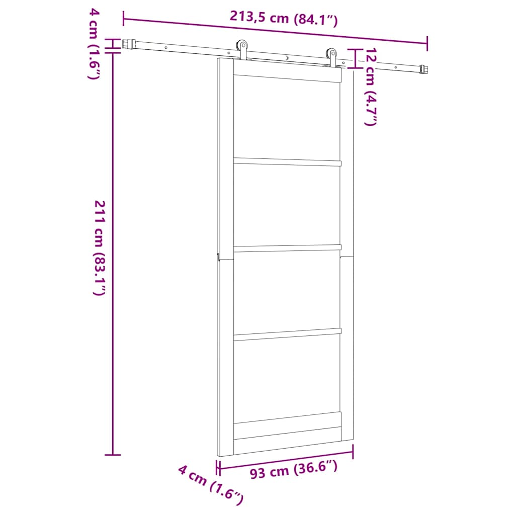 Sliding Door ORKDAL Natural 93 x 232 cm