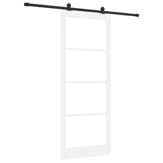 Sliding Door ORKDAL White 93 x 232 cm Solid Pine Wood and Glass Sliding Door ORKDAL White 93 x 232 cm Solid Pine Wood and Glass