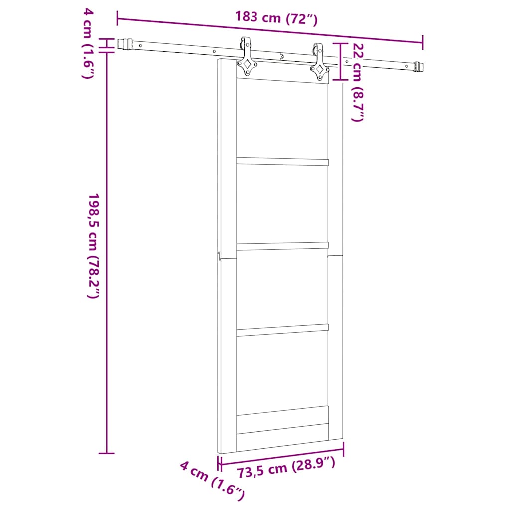 Sliding Door Natural 73.5 x 198.5 cm Solid Pine Wood and Glass