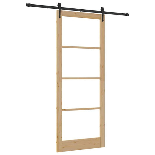 Sliding Door Natural and Black 93 x 232 cm Sliding Door Natural and Black 93 x 232 cm