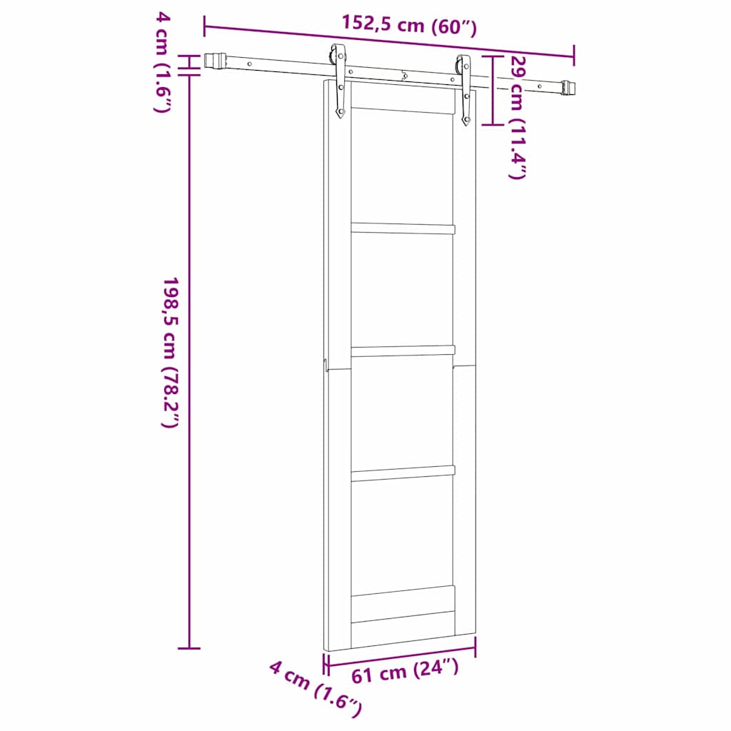 Sliding Door ORKDAL Natural 61 x 198.5 cm