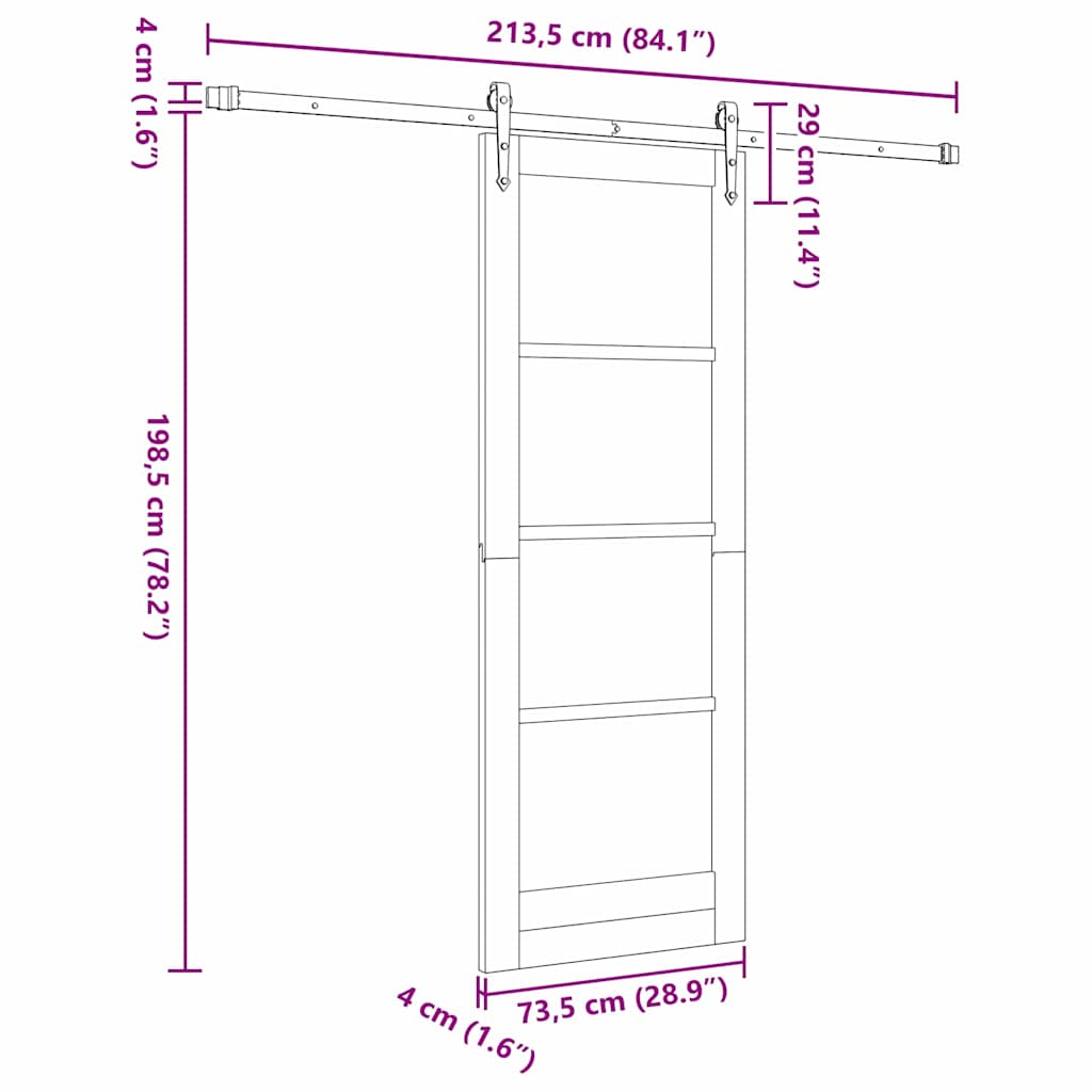 Sliding Door ORKDAL Natural 73.5 x 198.5 cm
