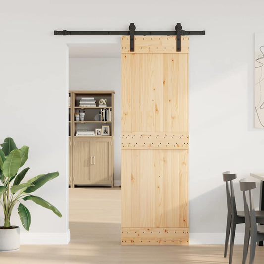 Sliding Door with Hardware Set 70x210 cm Solid Wood Pine Sliding Door with Hardware Set 70x210 cm Solid Wood Pine