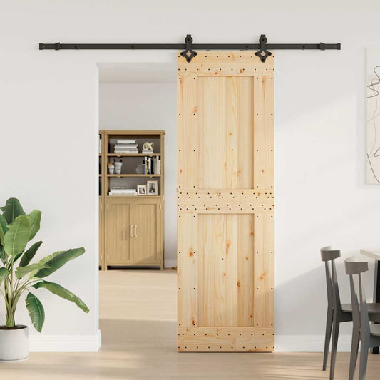 Sliding Door with Hardware Set 70x210 cm Solid Wood Pine Sliding Door with Hardware Set 70x210 cm Solid Wood Pine