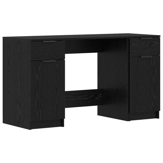 Desk with Drawer Black Oak 133 x 50 x 75 cm Engineered Wood Desk with Drawer Black Oak 133 x 50 x 75 cm Engineered Wood