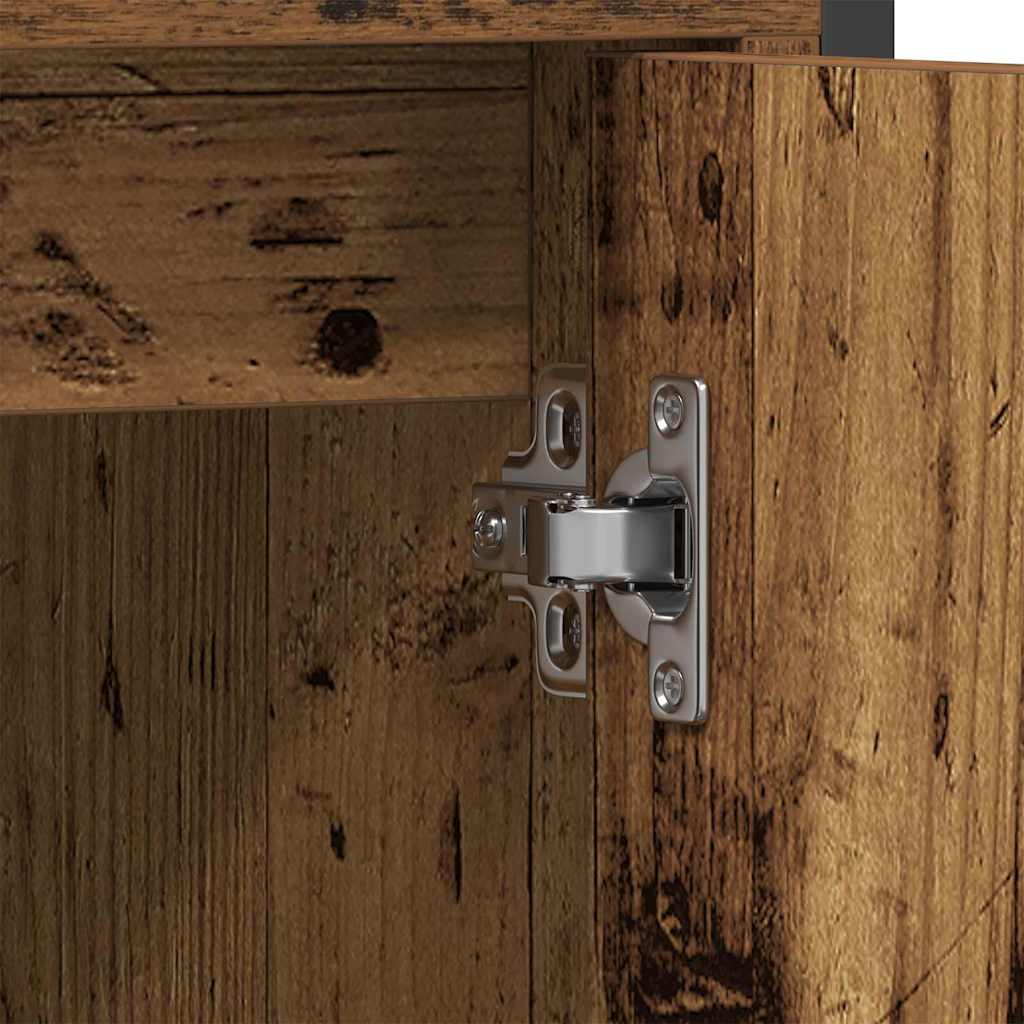 Bathroom Furniture Set with Shelf 2 pcs Brown Engineered wood