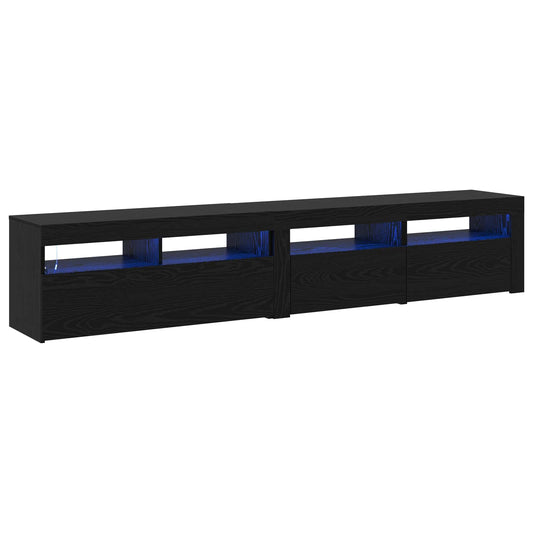 TV Cabinet 2 pcs Black Oak Engineered Wood TV Cabinet 2 pcs Black Oak Engineered Wood