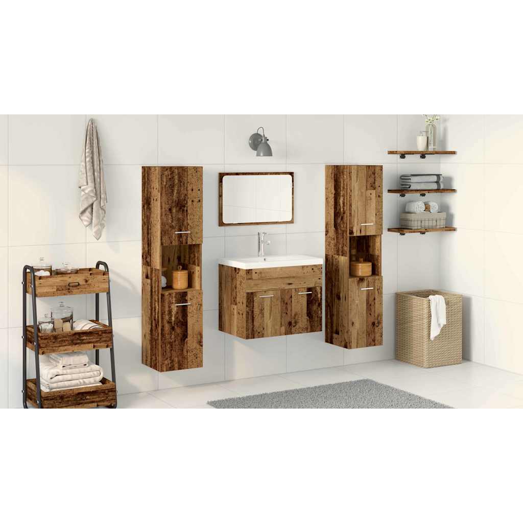 Storage Set Wall-mounted 4 pcs Engineered Wood