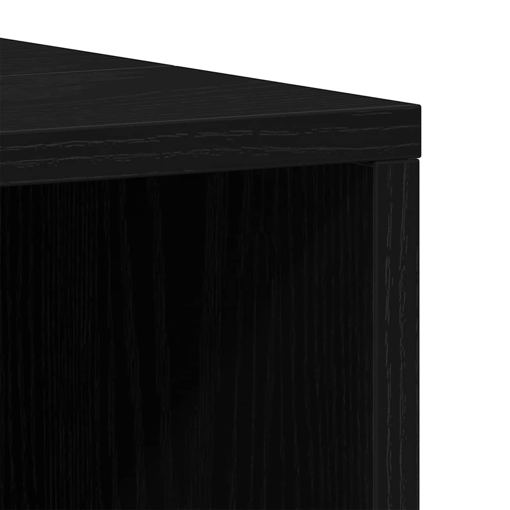 Bathroom Furniture Set with Storage 3 pcs Black Engineered wood