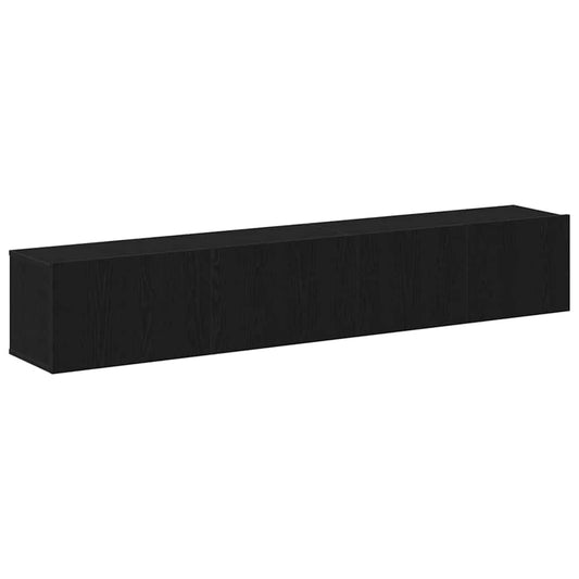 TV Cabinet Set 2 pcs Black Oak Engineered Wood TV Cabinet Set 2 pcs Black Oak Engineered Wood