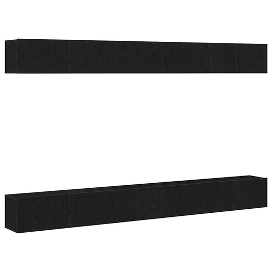 TV Cabinet Set 6 pcs Black Oak Engineered Wood TV Cabinet Set 6 pcs Black Oak Engineered Wood